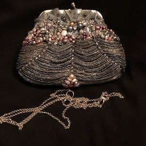 Mary Frances silver clutch